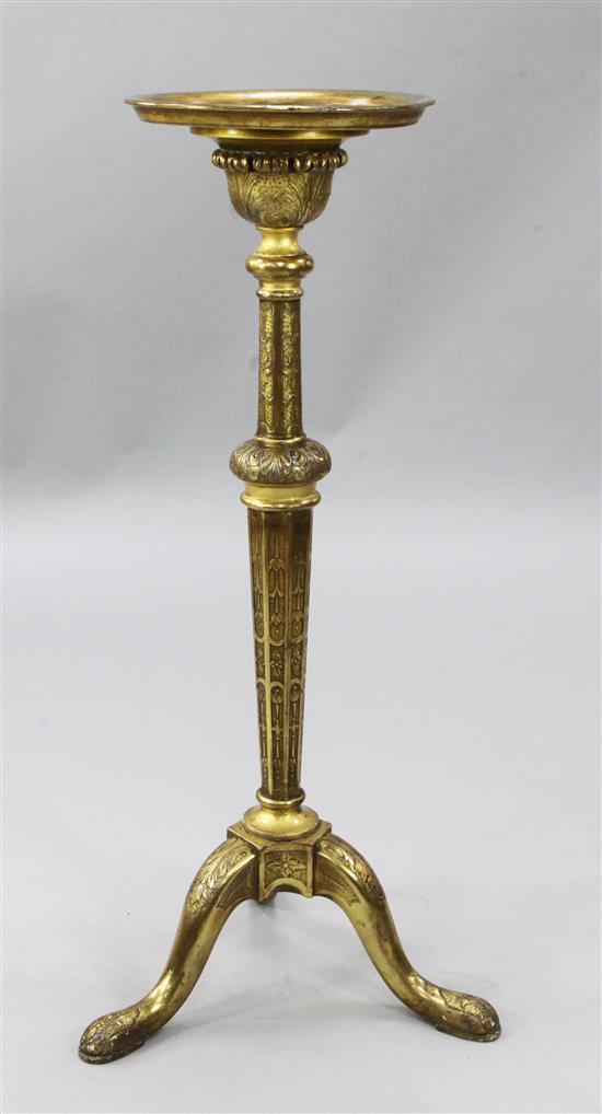 Attributed to James Moore. A George I giltwood torchere, H.3ft 3in. Diam.1ft